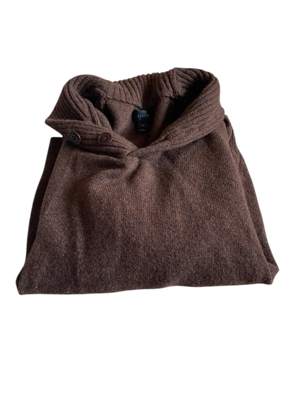 J.Crew 100% Lambswool Shawl Collar Sweater- Men’s Medium- Brown